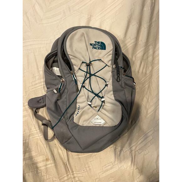 The North Face Jester Creme Green Gray Backpack - Picture 1 of 4